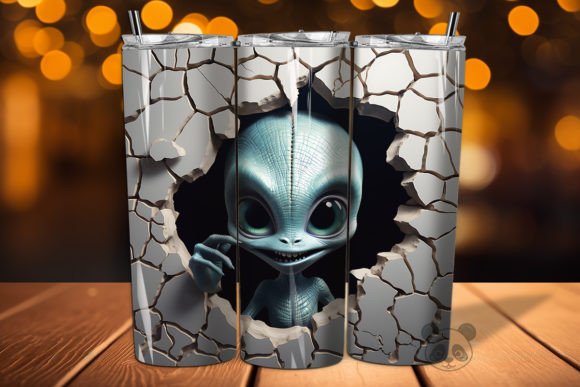 3D Alien Cracked Hole Tumbler Wrap 24: A Unique Design for Custom Tumblers