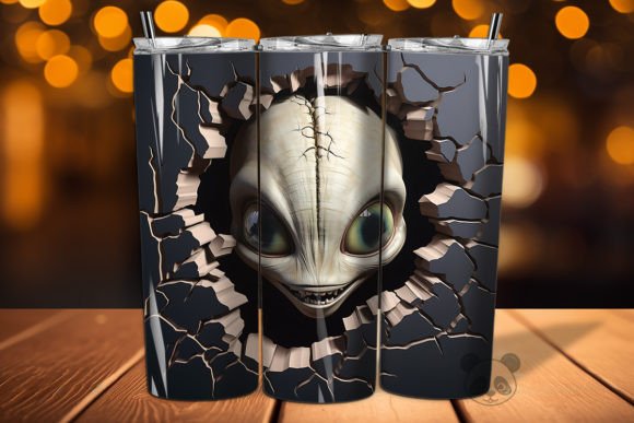 3D Alien Cracked Hole Tumbler Wrap 31: A Unique Design for Modern Creators