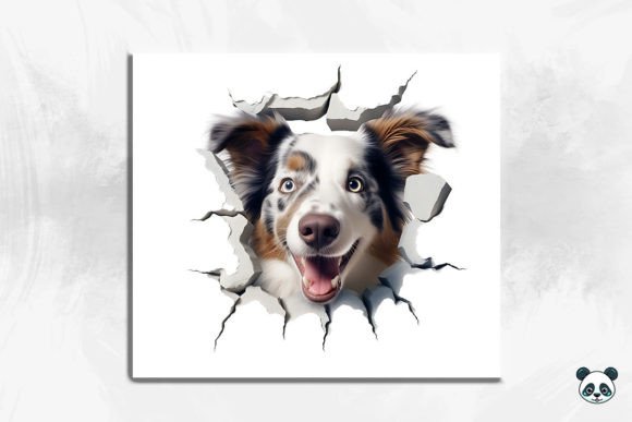 3D Australian Shepherd Cracked Hole 2: A Unique Digital Design for Custom Creations