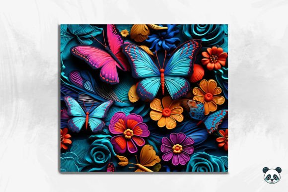 3D Butterflies and Flowers Cracked Hole: A Unique Design for Creative Projects