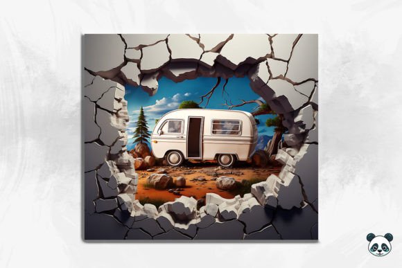 3D Campsite Cracked Hole Tumbler Wrap: A Unique Design for Custom Drinkware