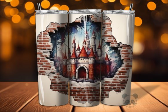 3D Castle Cracked Hole Tumbler 11 Design