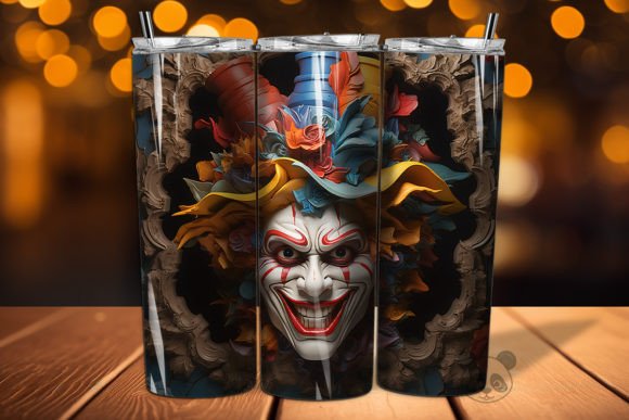 3D Clown Cracked Hole Tumbler Wrap 18