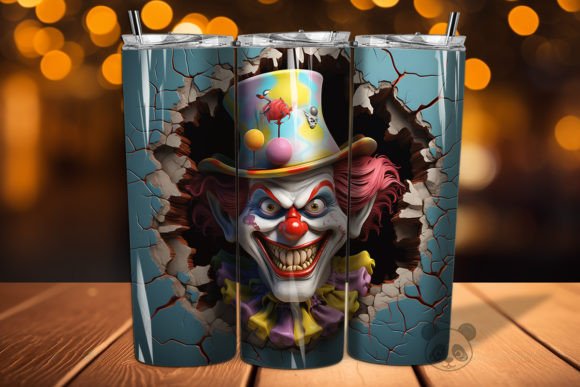 3D Clown Cracked Hole Tumbler Wrap 27: A Unique Design for Custom Tumblers