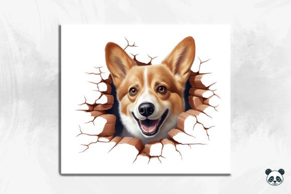 3D Corgi Cracked Hole 5