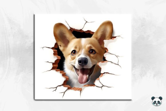 3D Corgi Cracked Hole 6