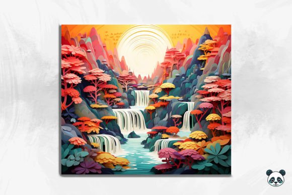 3D Enchanting Waterfall Cracked Hole 13: A Unique Digital Design for Creative Projects