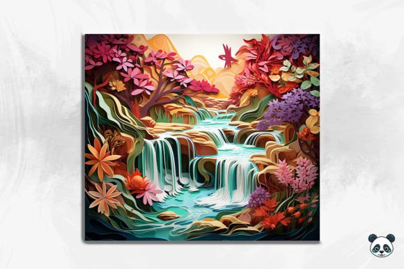 3D Enchanting Waterfall Cracked Hole 15