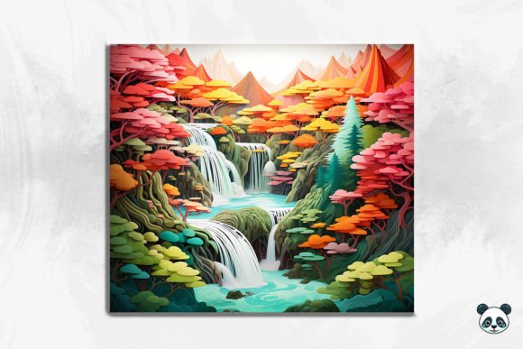 3D Enchanting Waterfall Cracked Hole 2