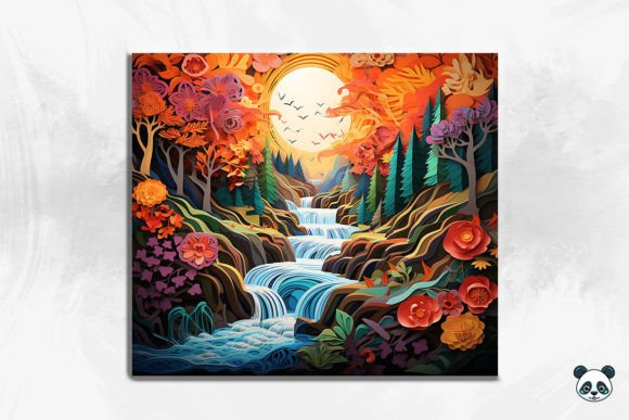 3D Enchanting Waterfall Cracked Hole 21: A Digital Design for Creative Expression