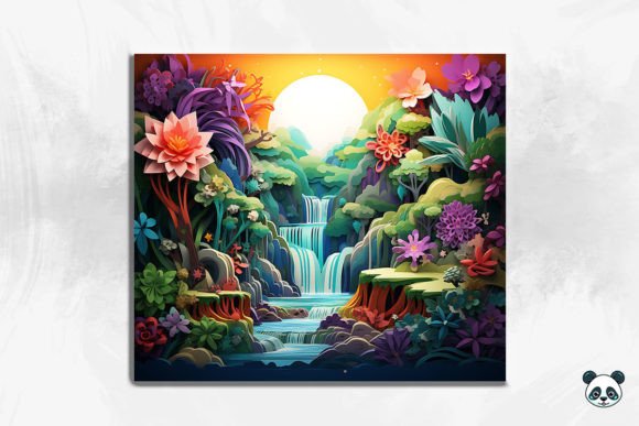 3D Enchanting Waterfall Cracked Hole 22