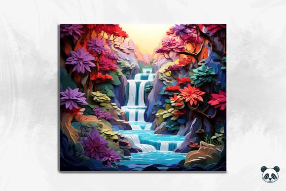 3D Enchanting Waterfall Cracked Hole 9: A Digital Design for Modern Creativity