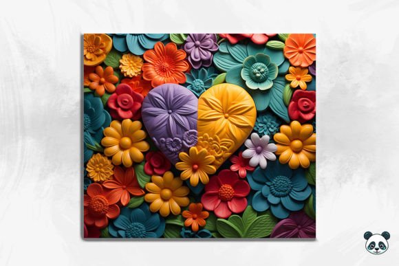 3D Flower Heart Straight Tumbler Wrap: A Creative and Practical Design Solution