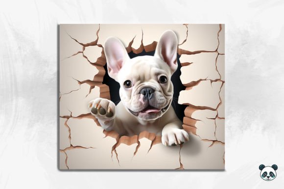 3D French Bulldog Cracked Hole 3: A Unique Design for Creative Expression