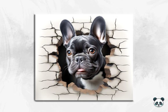 3D French Bulldog Cracked Hole 4: A Unique Design for Custom Tumblers