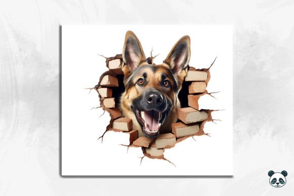 3D German Shepherd Cracked Hole: A Trendsetting Design for Modern Creators