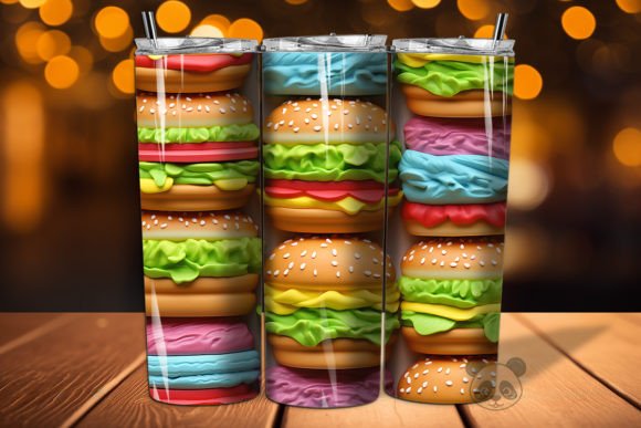 3D Hamburger Seamless Pattern 11: A Tumbler Design Guide