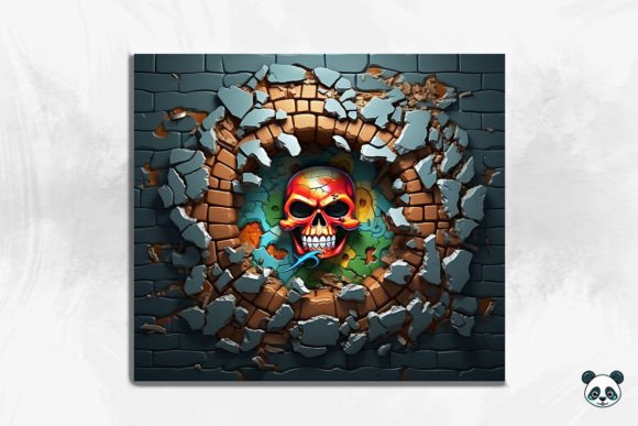 3D Pirate Treasure Cracked Hole Tumbler