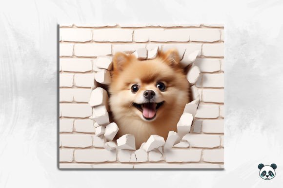3D Pomeranian Cracked Hole 1: A Unique Design for Custom Sublimation Projects