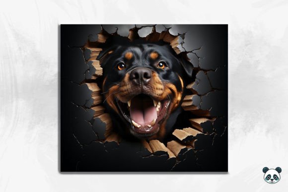 3D Rottweiler Cracked Hole 1
