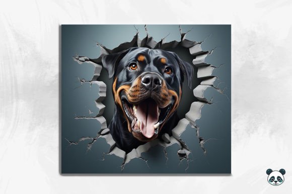 3D Rottweiler Cracked Hole 3