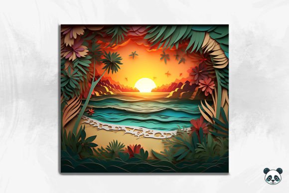 3D Serene Beach Sunset Cracked Hole 11: A Digital Design for Modern Creativity