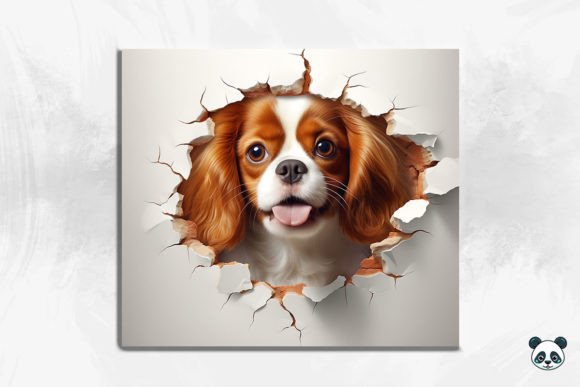 3D Spaniel Dog Cracked Hole 5: A Unique Design for Creative Projects