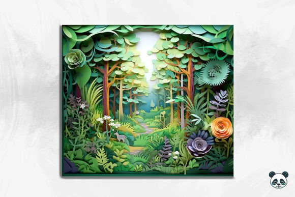 3D Tranquil Forest Scene Cracked Hole 1