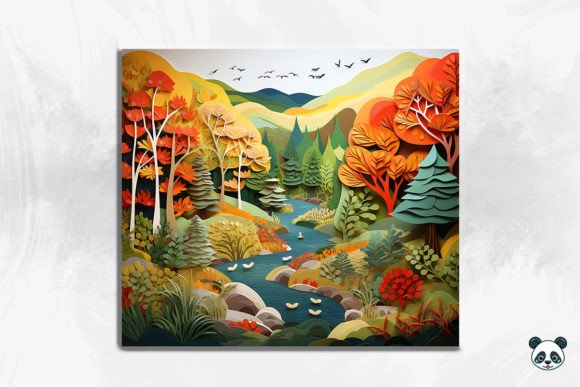 3D Tranquil Forest Scene Cracked Hole 24