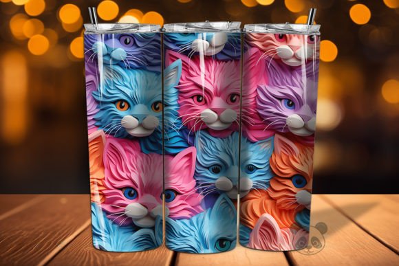 Elevate Designs with 3D Kittens Seamless Patterns