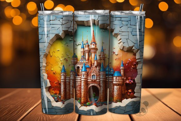 Elevate Your Sublimation Business with the 3D Castle Cracked Hole Tumbler 4 Design