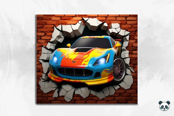 Elevate Your Sublimation Projects with the 3D Race Car Cracked Hole Tumbler 4 Design