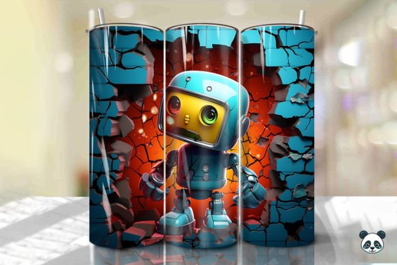 Understanding the 3D Robot Cracked Hole Tumbler Wrap 20 and Its Digital Design Features